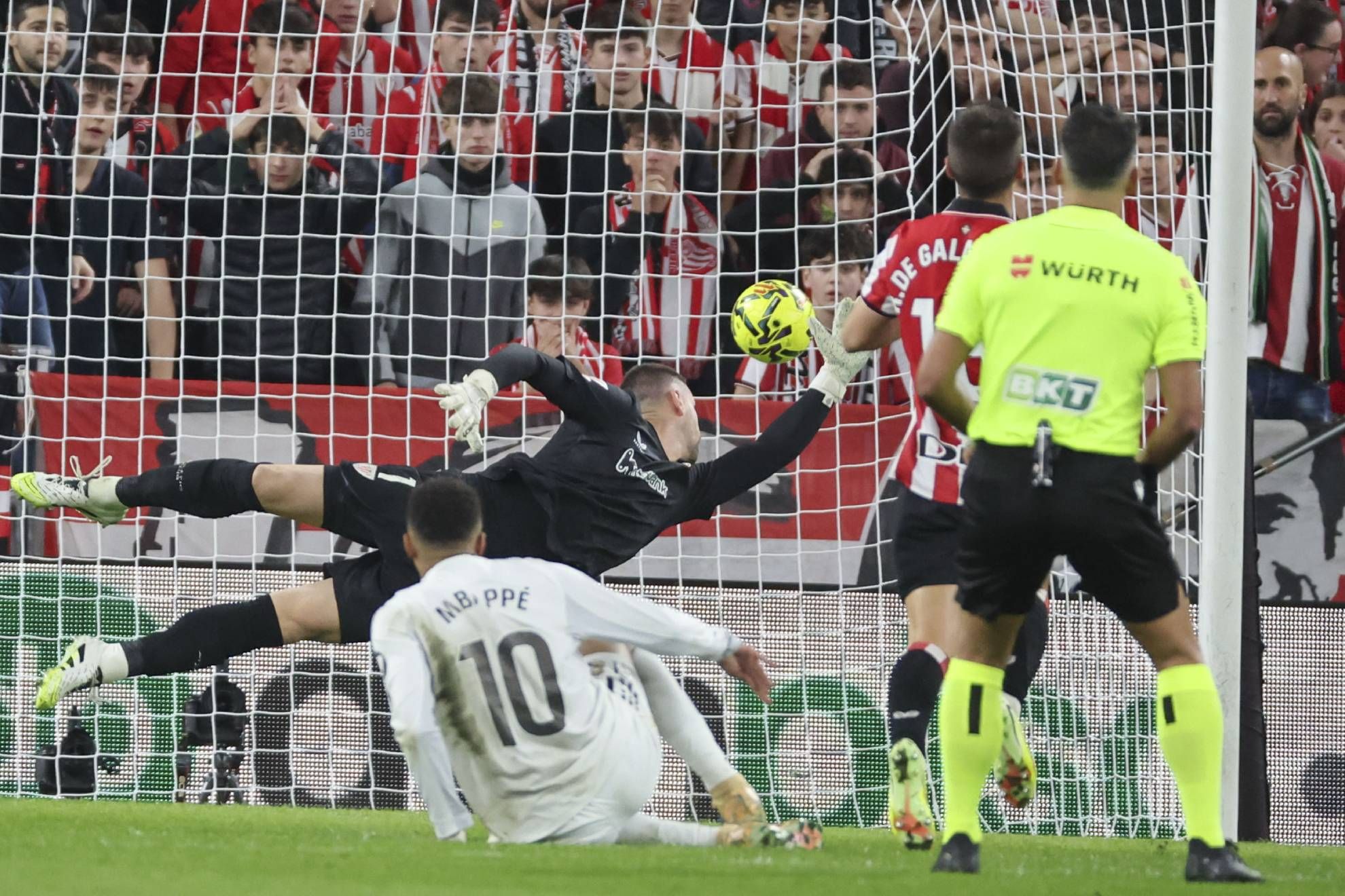 Mbappe scores the opening goal.
