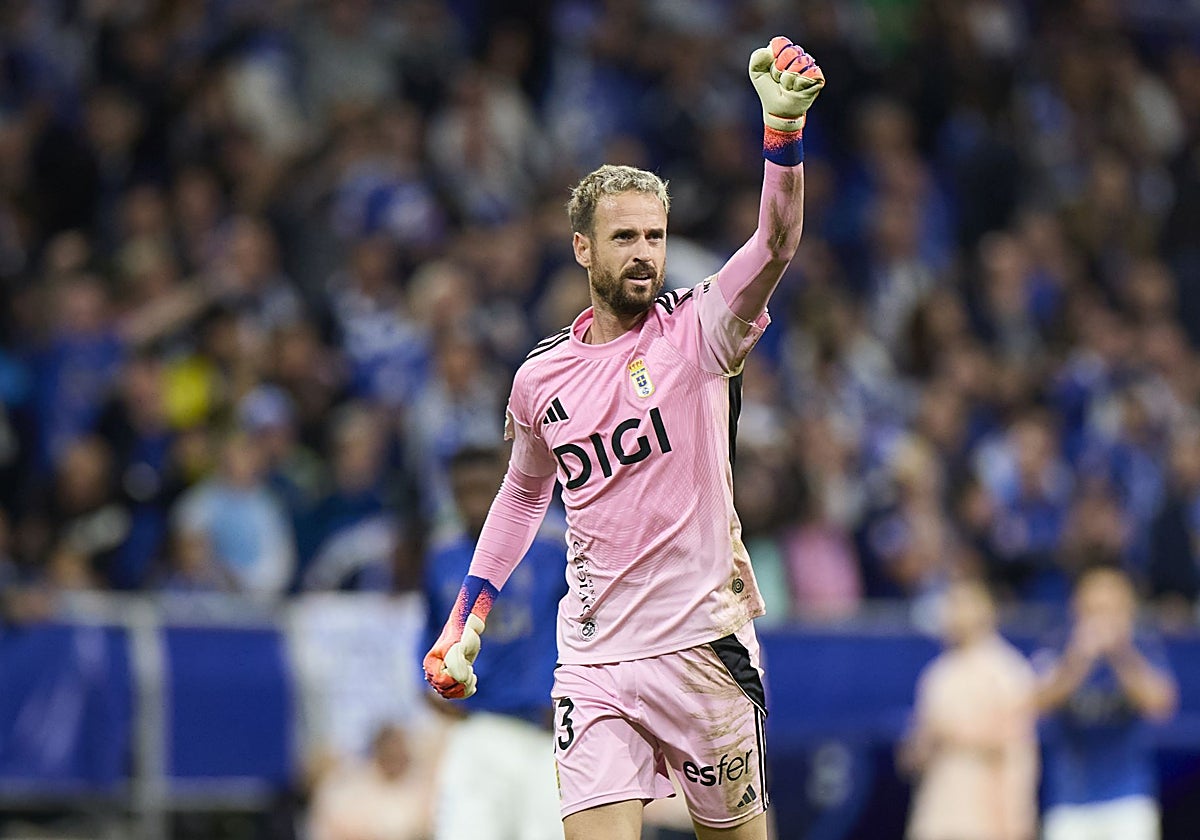 Real Oviedo hero Aaron Escandell.
